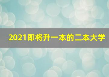 2021即将升一本的二本大学