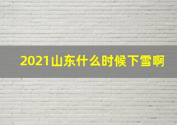 2021山东什么时候下雪啊