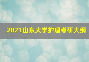 2021山东大学护理考研大纲