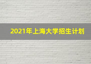 2021年上海大学招生计划