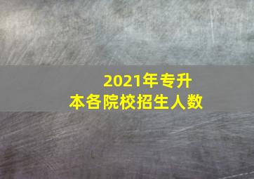 2021年专升本各院校招生人数