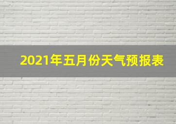 2021年五月份天气预报表