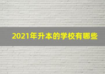 2021年升本的学校有哪些