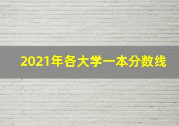 2021年各大学一本分数线