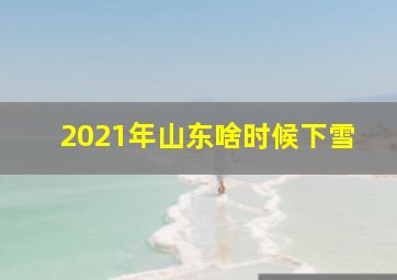 2021年山东啥时候下雪