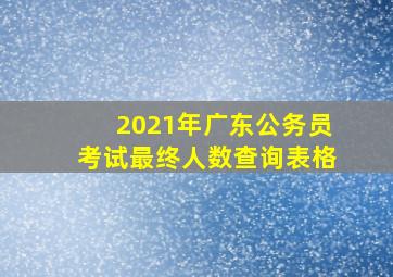 2021年广东公务员考试最终人数查询表格