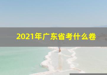 2021年广东省考什么卷