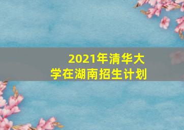 2021年清华大学在湖南招生计划