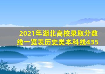 2021年湖北高校录取分数线一览表历史类本科线435