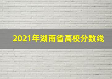 2021年湖南省高校分数线