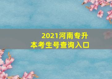 2021河南专升本考生号查询入口