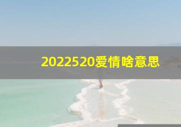 2022520爱情啥意思