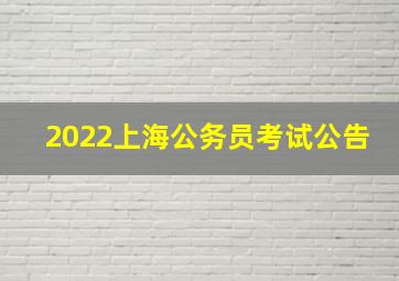 2022上海公务员考试公告