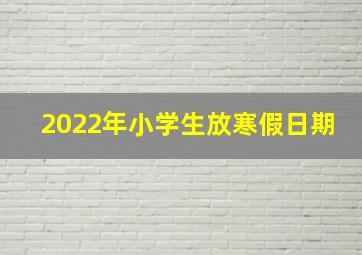 2022年小学生放寒假日期