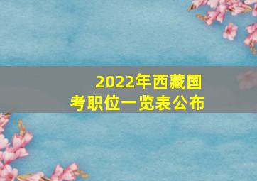 2022年西藏国考职位一览表公布