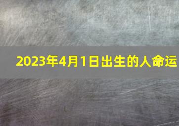 2023年4月1日出生的人命运