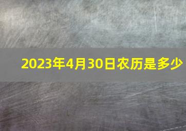 2023年4月30日农历是多少