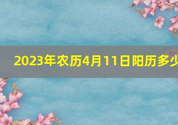 2023年农历4月11日阳历多少