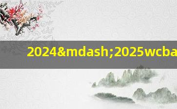 2024—2025wcba季后赛