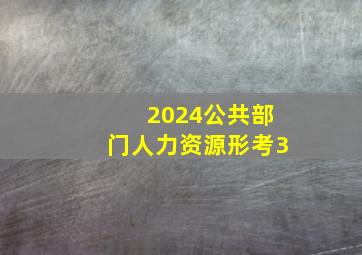 2024公共部门人力资源形考3