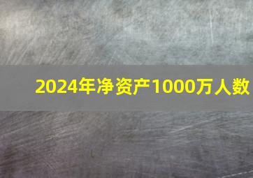 2024年净资产1000万人数