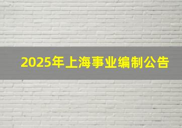 2025年上海事业编制公告