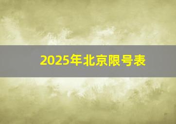 2025年北京限号表