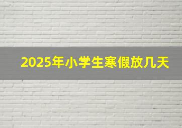 2025年小学生寒假放几天