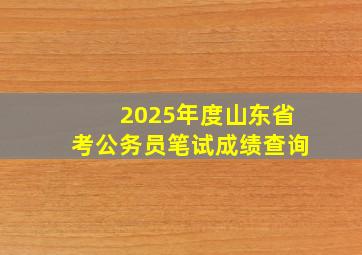 2025年度山东省考公务员笔试成绩查询