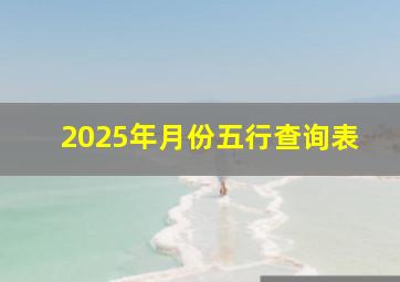 2025年月份五行查询表