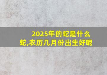 2025年的蛇是什么蛇,农历几月份出生好呢