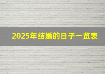 2025年结婚的日子一览表