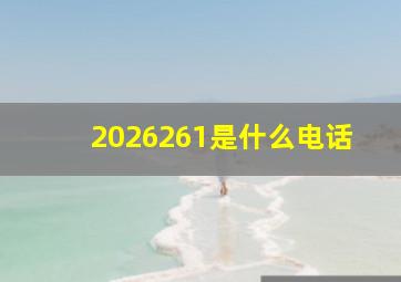 2026261是什么电话