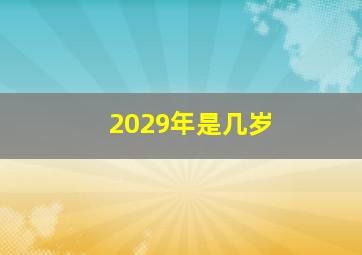 2029年是几岁