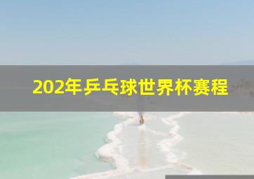 202年乒乓球世界杯赛程