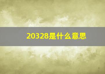 20328是什么意思