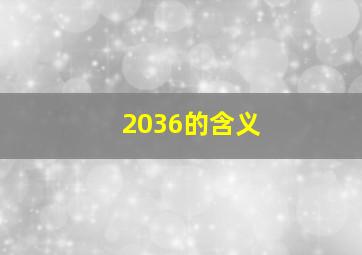 2036的含义