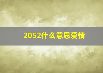 2052什么意思爱情