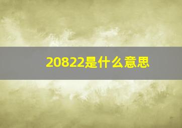 20822是什么意思