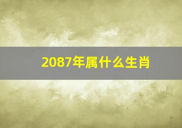 2087年属什么生肖