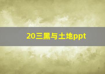 20三黑与土地ppt