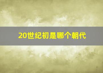 20世纪初是哪个朝代