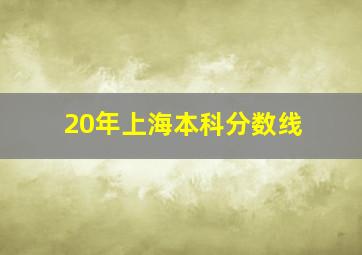 20年上海本科分数线