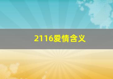 2116爱情含义