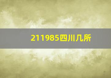 211985四川几所