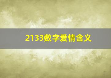 2133数字爱情含义