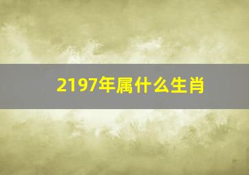 2197年属什么生肖