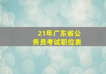 21年广东省公务员考试职位表