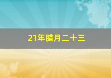 21年腊月二十三