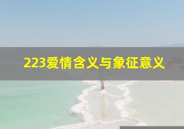 223爱情含义与象征意义